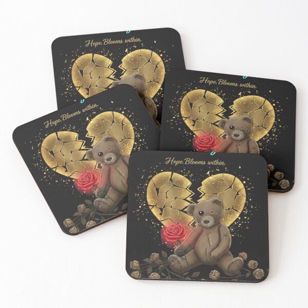 Item preview, Aurum Noir: Golden Hope – Vintage Teddy Bear & Rose designed and sold by KawisStarr.
