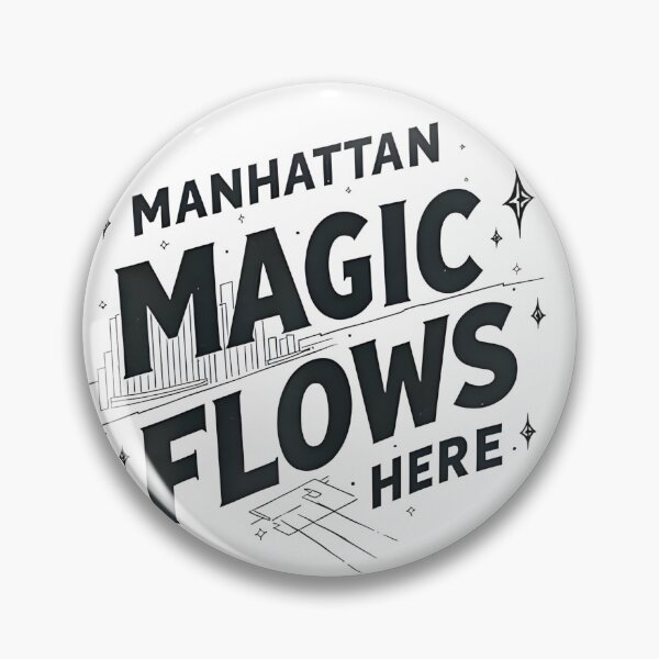 Item preview, Manhattan Magic Flows Here – New York City NYC Skyline Typography Art Design for Urban Dreamers, City Lovers & Nightlife Aesthetic Fans designed and sold by JoyBoyStudio1.