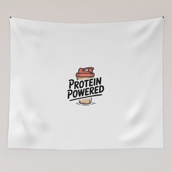 Item preview, Protein Powered – Minimal Retro Hand-Drawn Gym Nutrition designed and sold by Vintage Shapes.