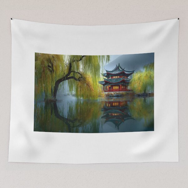 Item preview, Serene Reflections of Traditional Asian Architecture designed and sold by Artessie.