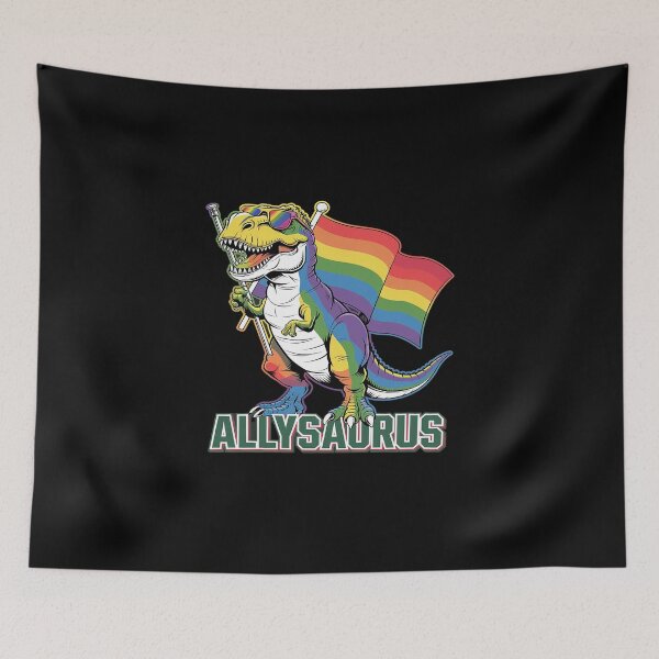 Item preview, Dinosaur T Rex LGBT Gay Pride Flag Allysaurus Ally Men Boys  designed and sold by DigitaldeligArt.