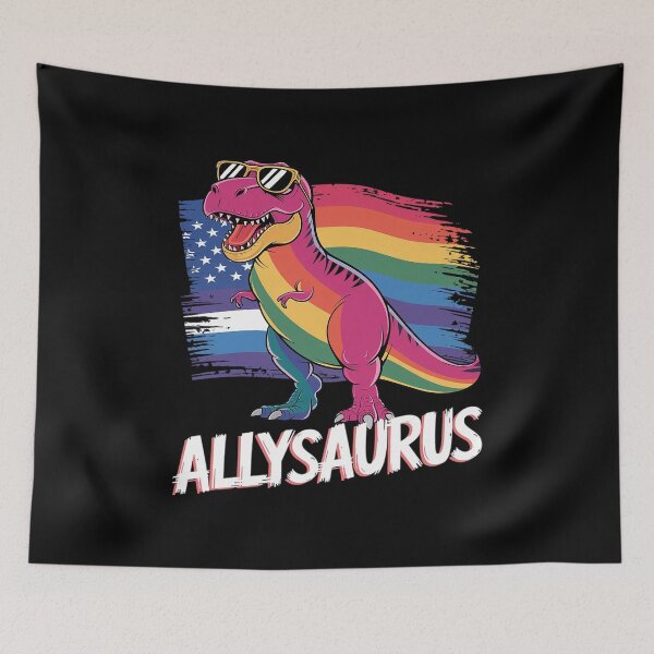 Item preview, Dinosaur T Rex LGBT Gay Pride Flag Allysaurus Ally Men Boys 1  designed and sold by FadeOfThrone.