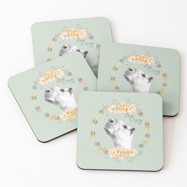 Item preview, Love Cappy – Floral Capybara Portrait designed and sold by JuanaDesigns.