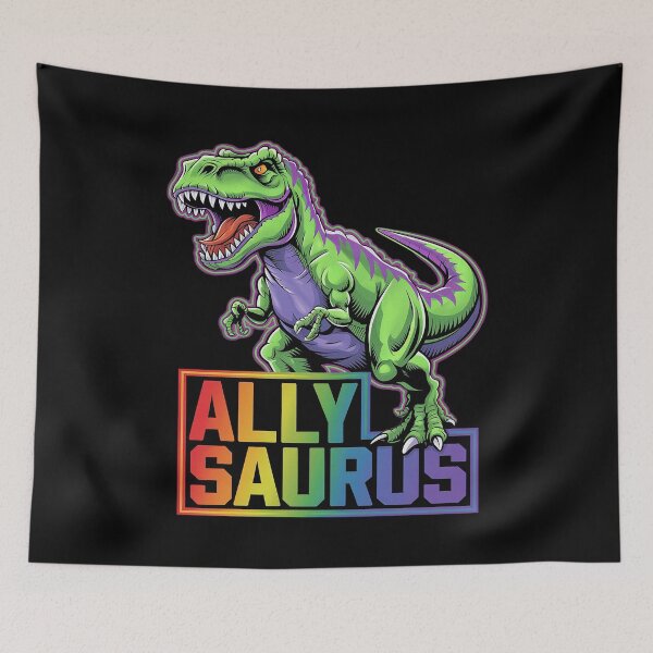 Item preview, Dinosaur T Rex LGBT Gay Pride Flag Allysaurus Ally Men Boys 3  designed and sold by FadeOfThrone.
