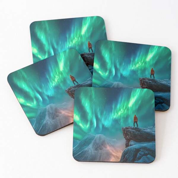 Item preview, Stunning Aurora Borealis Over Majestic Mountainscape designed and sold by Artessie.