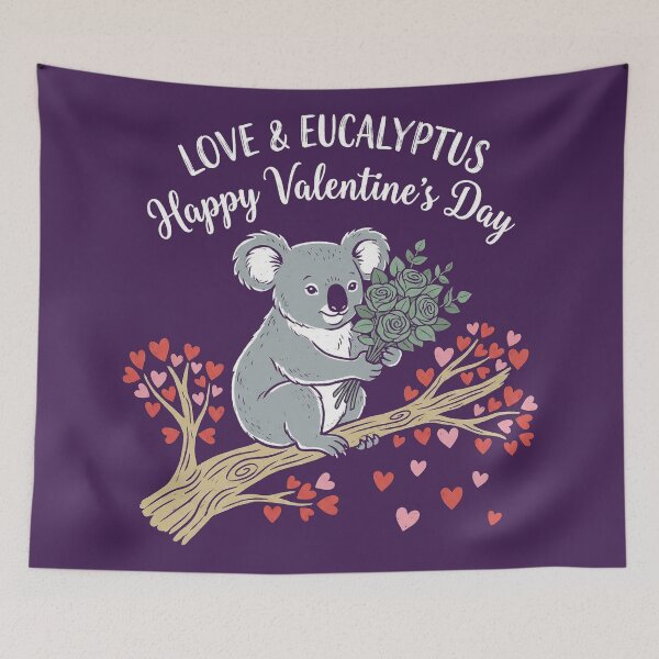 Item preview, Cute Koala Love And Eucalyptus Bouquet Valentine Art designed and sold by zzz888.