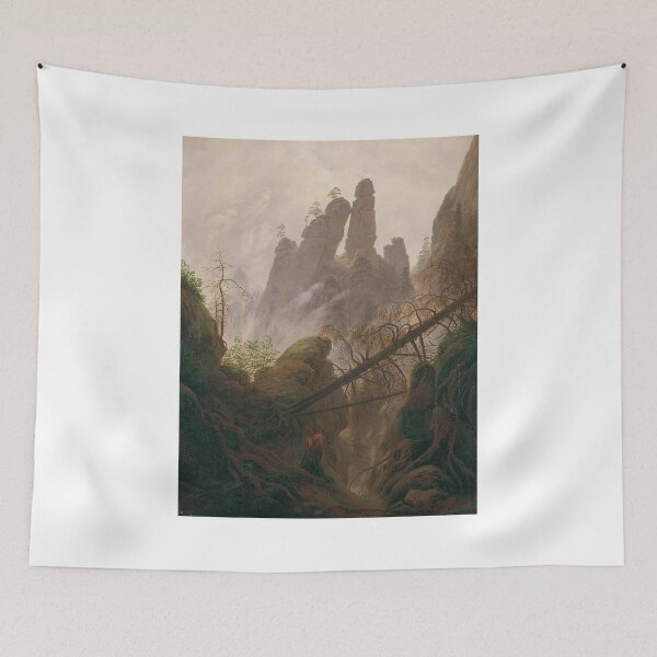 Item preview, Rocky Landscape in the Elbe Sandstone Mountains (c. 1823) – Caspar David Friedrich designed and sold by Art Outlaws.