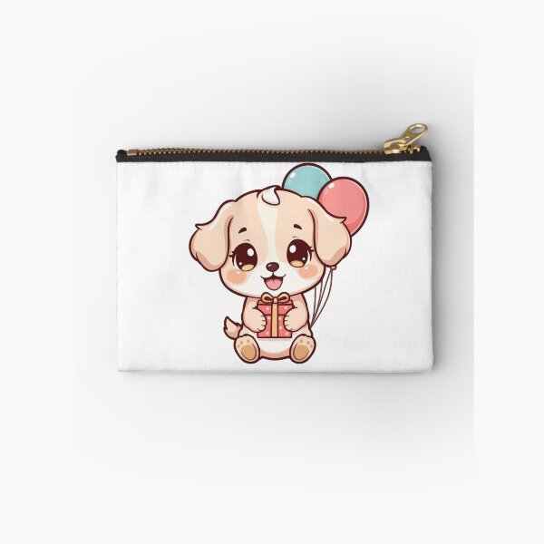 Item preview, Cute Gift Puppy with Balloons – Adorable Kawaii Dog Illustration designed and sold by SinghDesignHub.
