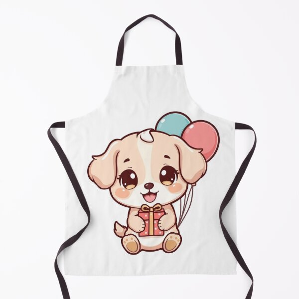 Item preview, Cute Gift Puppy with Balloons – Adorable Kawaii Dog Illustration designed and sold by SinghDesignHub.