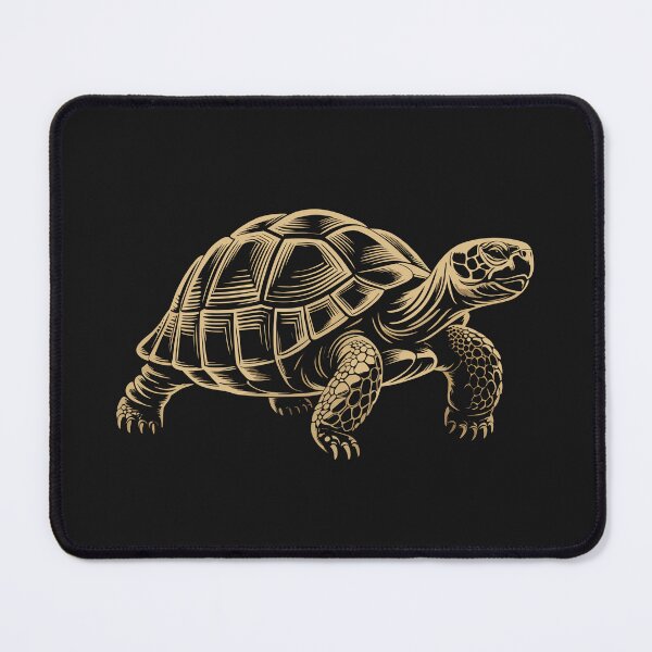 Item preview, Golden Tortoise Line Art Illustration – Elegant Turtle Wildlife Design designed and sold by Royalsticker.