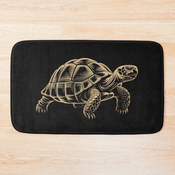 Item preview, Golden Tortoise Line Art Illustration – Elegant Turtle Wildlife Design designed and sold by Royalsticker.