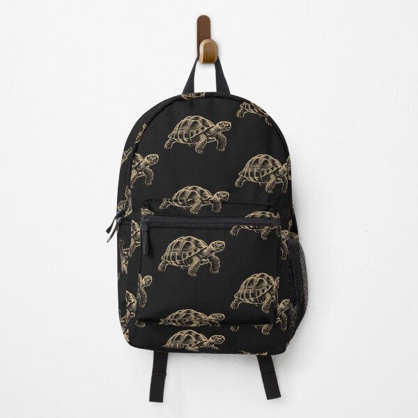Item preview, Golden Tortoise Line Art Illustration – Elegant Turtle Wildlife Design designed and sold by Royalsticker.