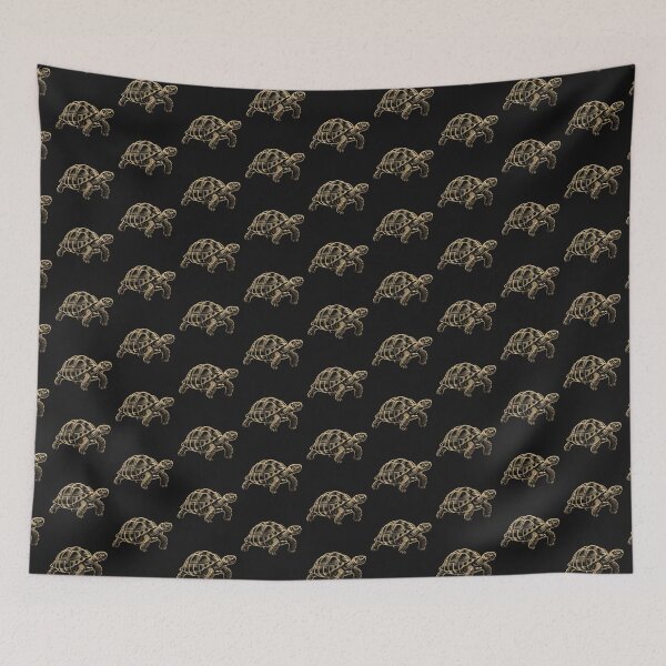 Item preview, Golden Tortoise Line Art Illustration – Elegant Turtle Wildlife Design designed and sold by Royalsticker.