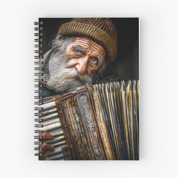 Item preview, Aged Musician Playing Accordion with Emotion designed and sold by Artessie.