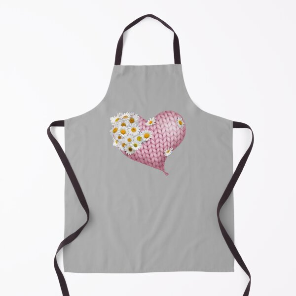 Item preview, Keep me warm - Cozy Pink Yarn Heart with Daisies - Valentines Clip art designed and sold by SawaOne.