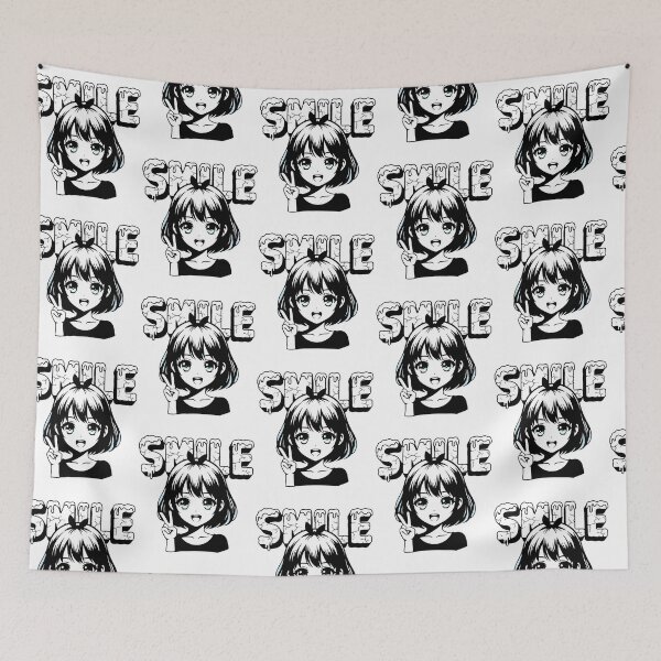 Item preview, Anime Girl – Cute Smile Peace Aesthetic Design designed and sold by Taans-Creation.