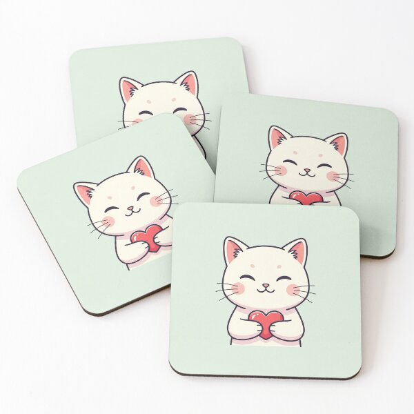 Item preview, Minimalist Love Cat designed and sold by PetJoyPrintsCO.