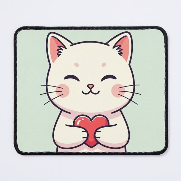 Item preview, Minimalist Love Cat designed and sold by PetJoyPrintsCO.