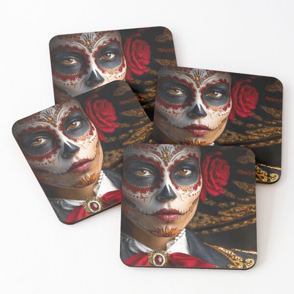 Item preview, Stunning Day of the Dead Portrait with Rich Details designed and sold by Artessie.