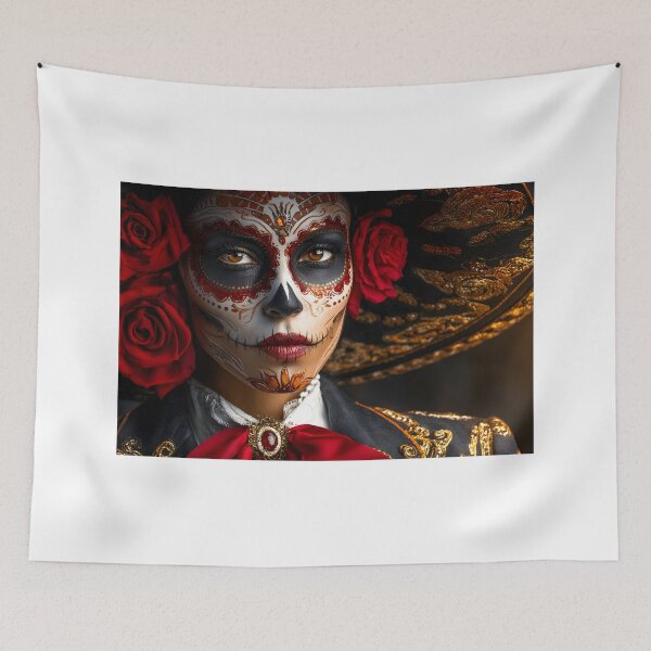 Item preview, Stunning Day of the Dead Portrait with Rich Details designed and sold by Artessie.