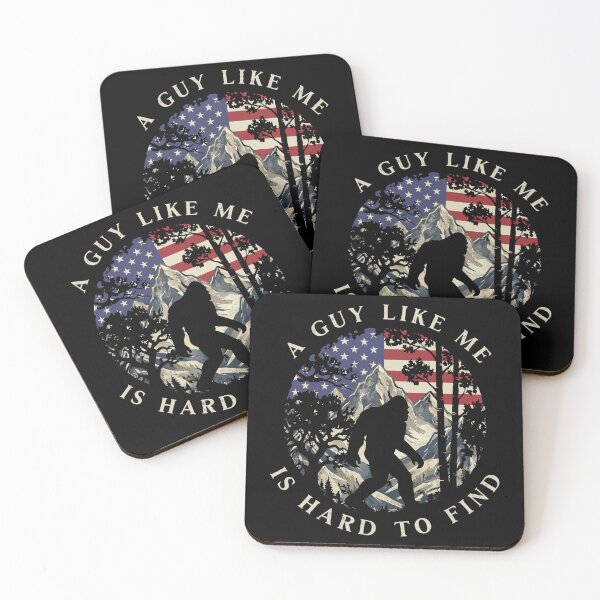 Item preview, A Guy Like Me is Hard to Find Funny Bigfoot Sasquatch American Flag designed and sold by UniTeeCo.