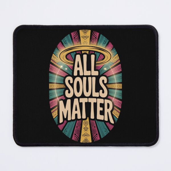 Item preview, All Souls Matter – Oval Spiritual Halo Design with Tribal Patterns and Bold Typography designed and sold by GFamilyC.