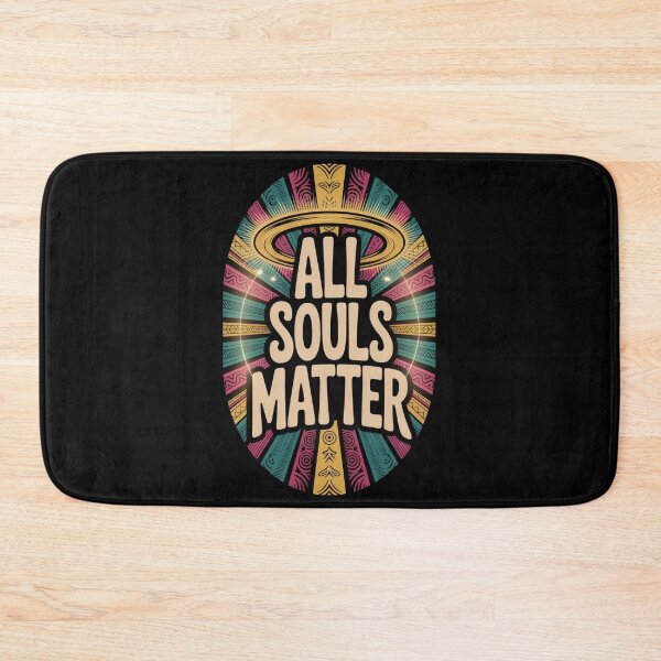 Item preview, All Souls Matter – Oval Spiritual Halo Design with Tribal Patterns and Bold Typography designed and sold by GFamilyC.