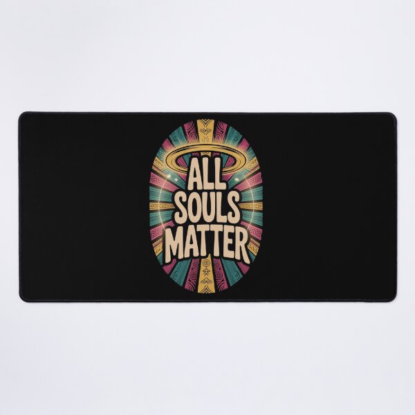 Item preview, All Souls Matter – Oval Spiritual Halo Design with Tribal Patterns and Bold Typography designed and sold by GFamilyC.