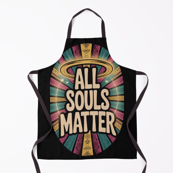 Item preview, All Souls Matter – Oval Spiritual Halo Design with Tribal Patterns and Bold Typography designed and sold by GFamilyC.