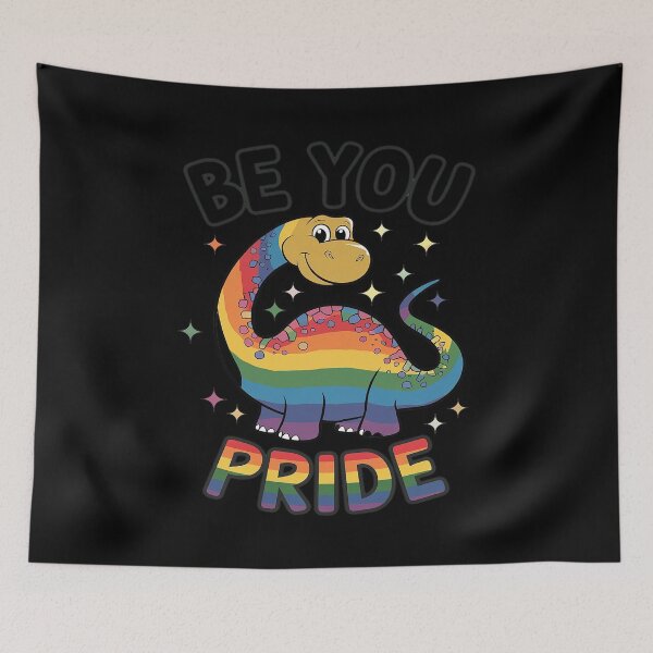 Item preview, Gay Dinosaur Gaysaurus LGBT Gay Pride Rainbow Flag  designed and sold by FadeOfThrone.