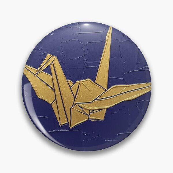 Item preview, Impasto-Style Digital Art: Golden Origami Crane Silhouette designed and sold by EEpression.