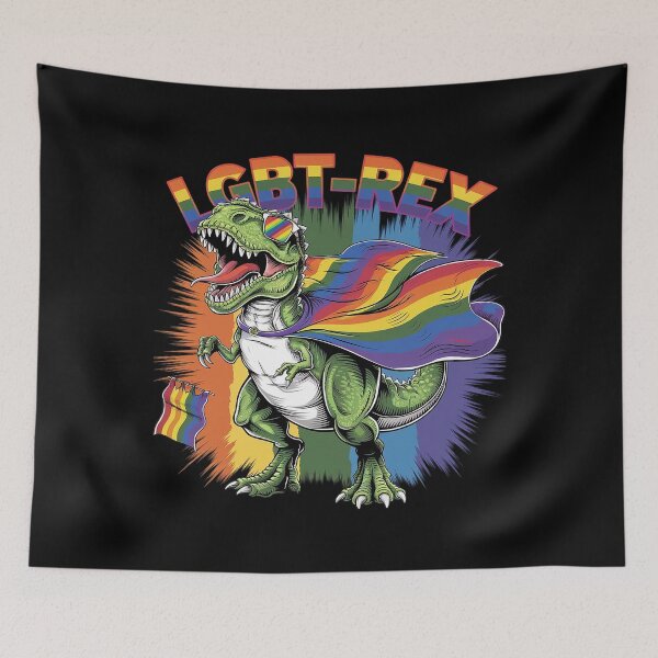 Item preview, Gay Dinosaur LGBT-Rex Rainbow Pride Flag Parade  designed and sold by FadeOfThrone.