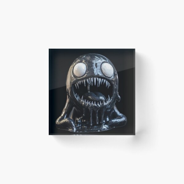 Item preview,  Black slime with white eyes designed and sold by Kat's Design Hub.