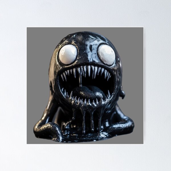 Item preview,  Black slime with white eyes designed and sold by Kat's Design Hub.
