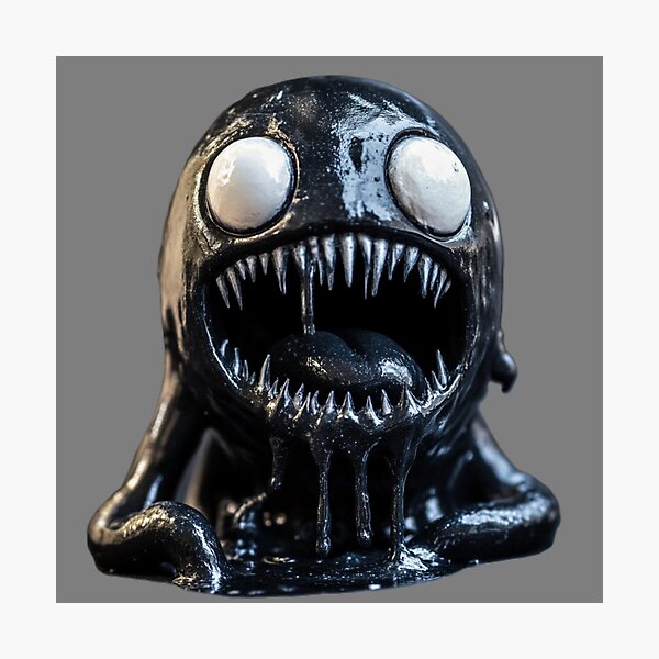Item preview,  Black slime with white eyes designed and sold by Kat's Design Hub.