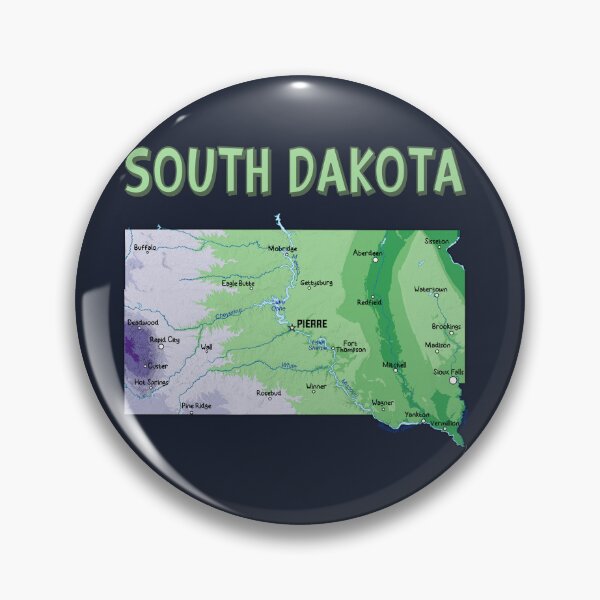 Item preview, South Dakota State Map - Artistic Green & Blue Geography Design designed and sold by mashmosh.