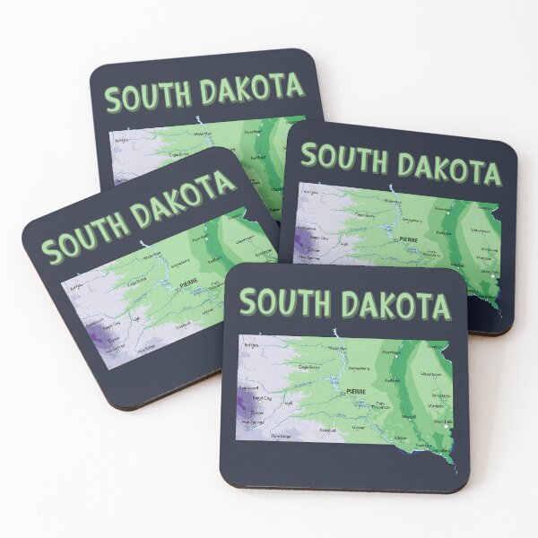 Item preview, South Dakota State Map - Artistic Green & Blue Geography Design designed and sold by mashmosh.
