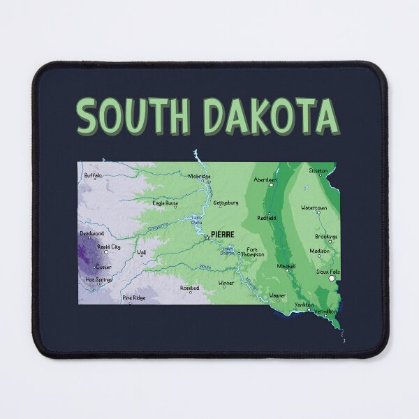 Item preview, South Dakota State Map - Artistic Green & Blue Geography Design designed and sold by mashmosh.