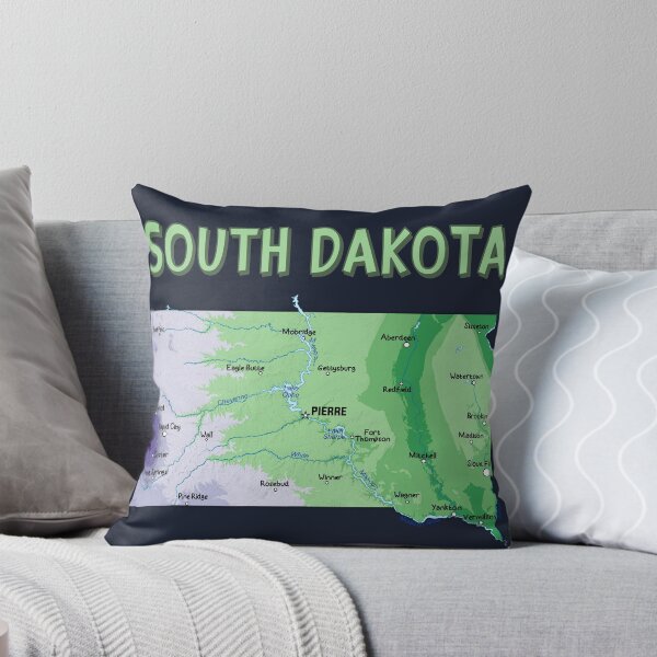 Item preview, South Dakota State Map - Artistic Green & Blue Geography Design designed and sold by mashmosh.