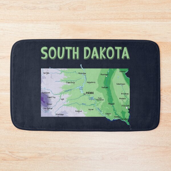Item preview, South Dakota State Map - Artistic Green & Blue Geography Design designed and sold by mashmosh.