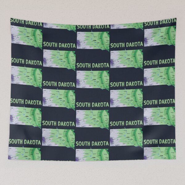 Item preview, South Dakota State Map - Artistic Green & Blue Geography Design designed and sold by mashmosh.