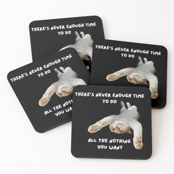 Item preview, Never Enough Time Lazy Sleepy Cat Resting designed and sold by SuchWowDesign.