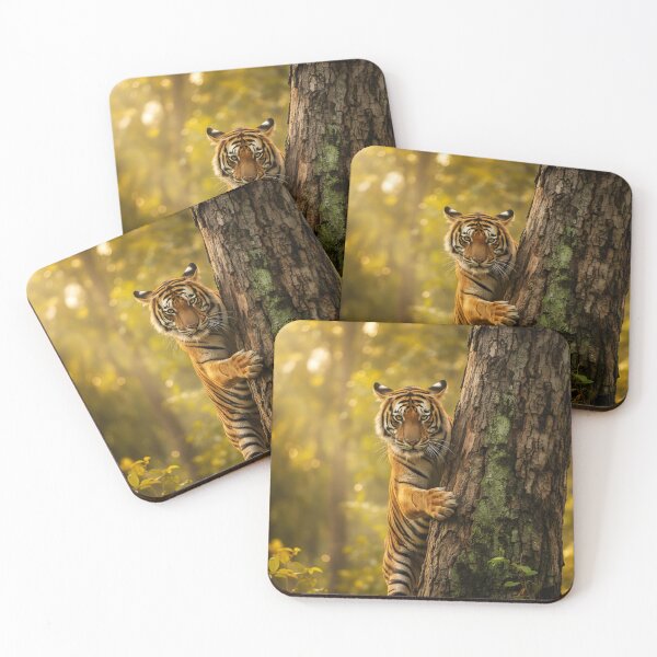 Item preview, A tiger sat on a tree trunk in a jungle looking at front face designed and sold by MagicMaker1984.