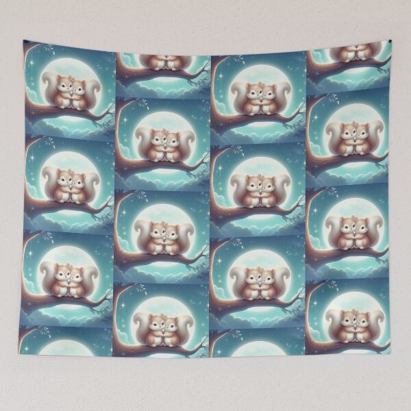 Item preview, Moonlight Squirrels – Valentine’s Day Forest Love designed and sold by Dogandesighn.