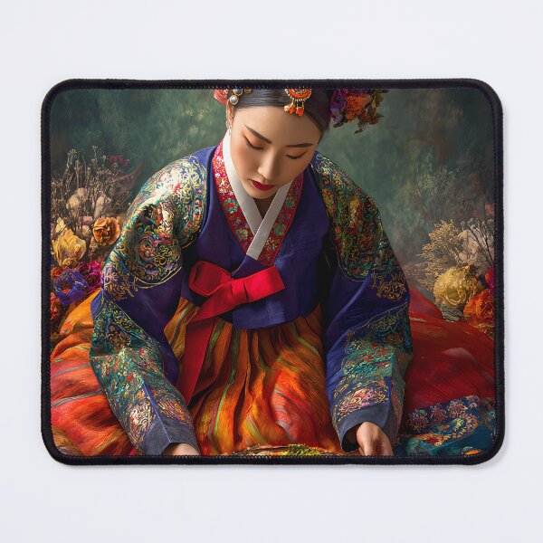 Item preview, Colorful Korean Hanbok with Abundant Harvest Feast designed and sold by Artessie.