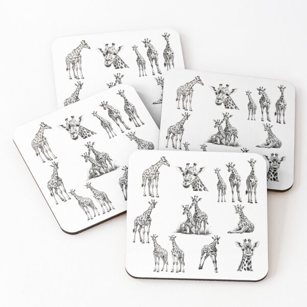 Item preview, Giraffe Pattern – Black Ink Safari Animal Illustration (Vintage Engraving Style) designed and sold by PAPIRO SIGLO XXI.
