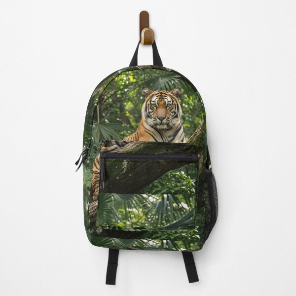 Item preview, A tiger sat on a tree trunk in a jungle looking at front face designed and sold by MagicMaker1984.