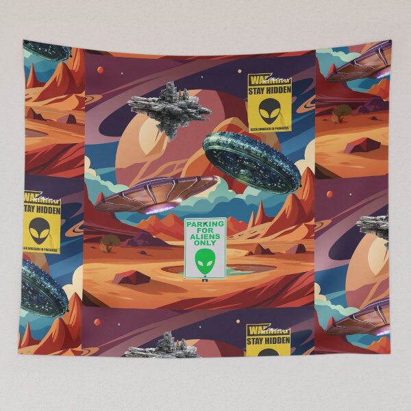 Item preview, Parking for Aliens Only designed and sold by GoldenSparkleShop.