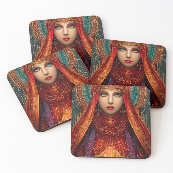 Item preview, Majestic Red-Hued Portrait of a Enigmatic Woman designed and sold by Artessie.
