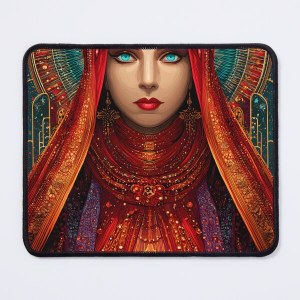Item preview, Majestic Red-Hued Portrait of a Enigmatic Woman designed and sold by Artessie.
